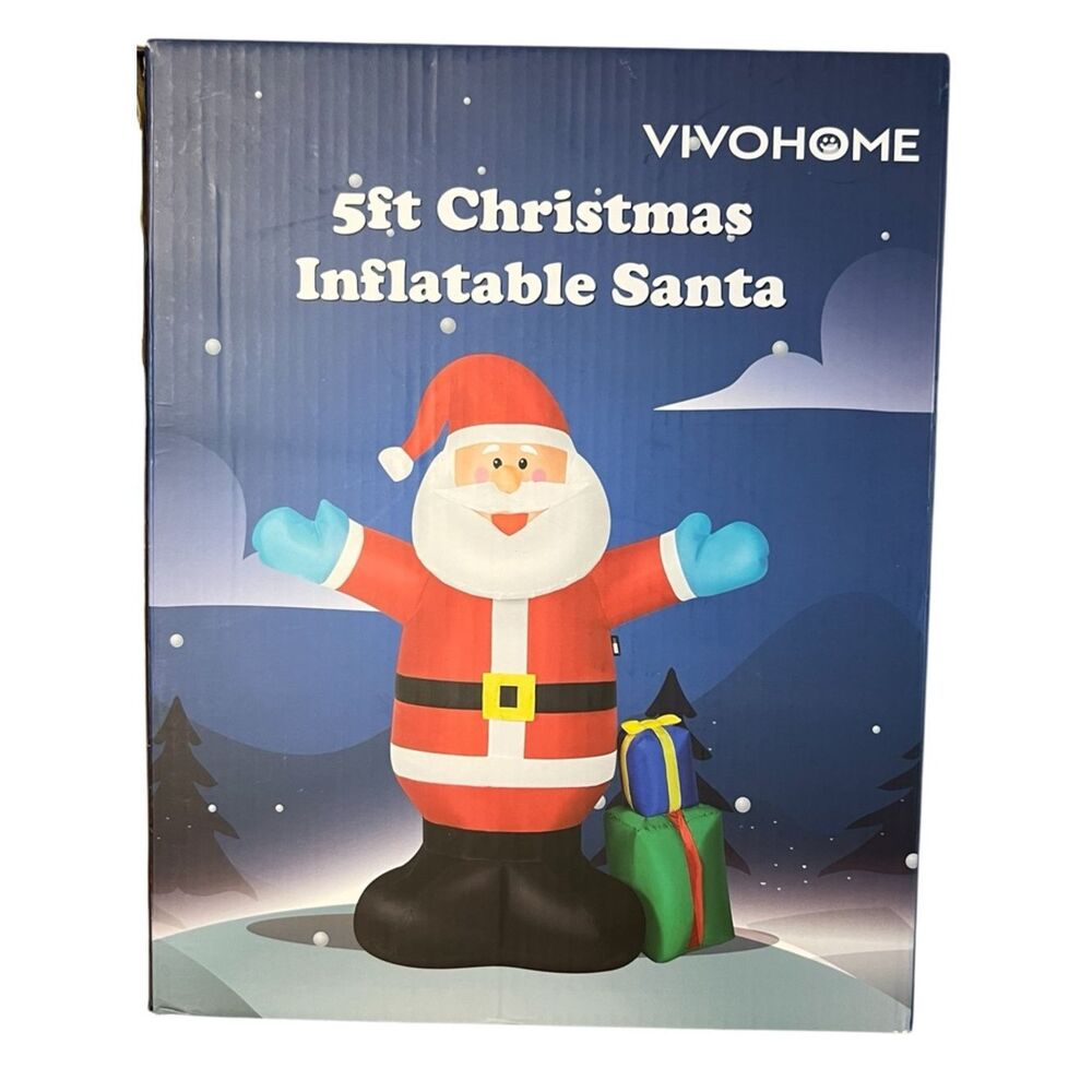 Vivo home 5ft Christmas inflatable Santa NEW